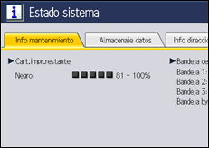 Ilustración de la pantalla panel de mandos