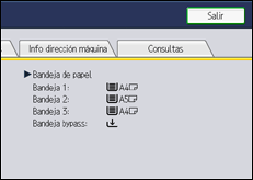 Ilustración de la pantalla panel de mandos
