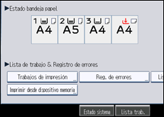 Ilustración de la pantalla panel de mandos