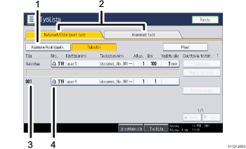 Käyttöpaneelin numeroitu näyttö