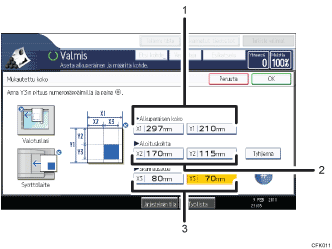Käyttöpaneelin numeroitu näyttö