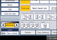 Illustration de l'écran du panneau de commande