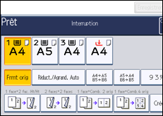 Illustration de l'écran du panneau de commande