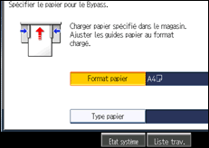 Illustration de l'écran du panneau de commande