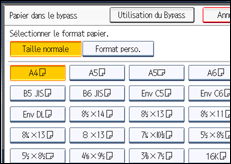 Illustration de l'écran du panneau de commande
