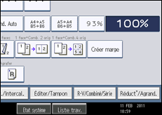 Illustration de l'écran du panneau de commande