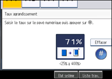 Illustration de l'écran du panneau de commande