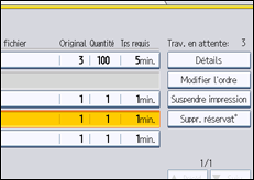 Illustration de l'écran du panneau de commande