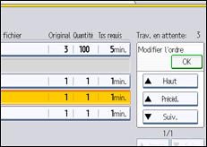 Illustration de l'écran du panneau de commande