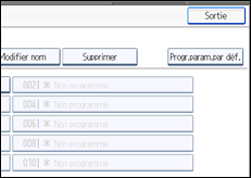 Illustration de l'écran du panneau de commande