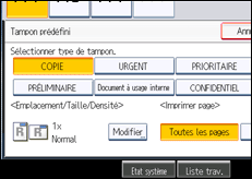 Illustration de l'écran du panneau de commande