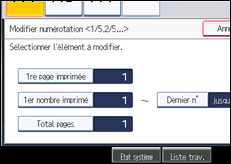 Illustration de l'écran du panneau de commande