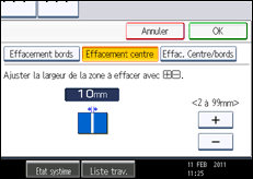 Illustration de l'écran du panneau de commande