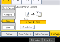 Illustration de l'écran du panneau de commande