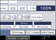 Illustration de l'écran du panneau de commande