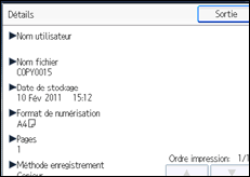 Illustration de l'écran du panneau de commande