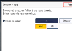 Illustration de l'écran du panneau de commande