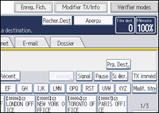 Illustration de l'écran du panneau de commande