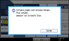 Illustration de l'écran du panneau de commande