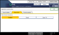 Illustration de l'écran du panneau de commande