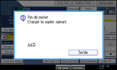 Illustration de l'écran du panneau de commande