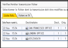 Illustration de l'écran du panneau de commande