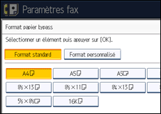 Illustration de l'écran du panneau de commande