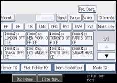 Illustration de l'écran du panneau de commande