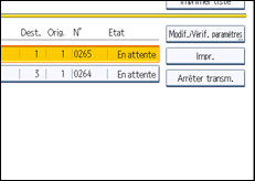 Illustration de l'écran du panneau de commande