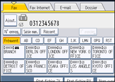 Illustration de l'écran du panneau de commande