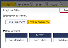 Illustration de l'écran du panneau de commande
