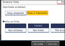 Illustration de l'écran du panneau de commande