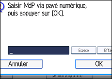 Illustration de l'écran du panneau de commande