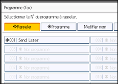 Illustration de l'écran du panneau de commande