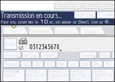Illustration de l'écran du panneau de commande