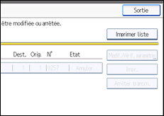 Illustration de l'écran du panneau de commande