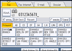 Illustration de l'écran du panneau de commande