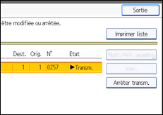 Illustration de l'écran du panneau de commande