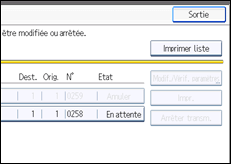 Illustration de l'écran du panneau de commande