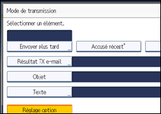Illustration de l'écran du panneau de commande