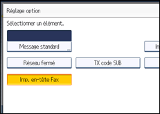 Illustration de l'écran du panneau de commande