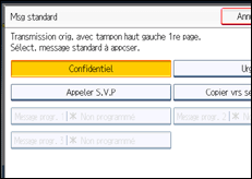 Illustration de l'écran du panneau de commande