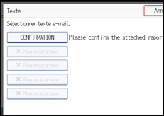 Illustration de l'écran du panneau de commande