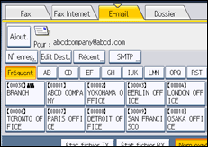 Illustration de l'écran du panneau de commande