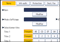 Illustration de l'écran du panneau de commande