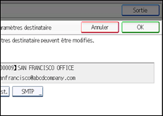 Illustration de l'écran du panneau de commande