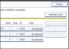 Illustration de l'écran du panneau de commande
