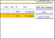 Illustration de l'écran du panneau de commande