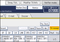 Illustration de l'écran du panneau de commande