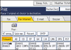 Illustration de l'écran du panneau de commande